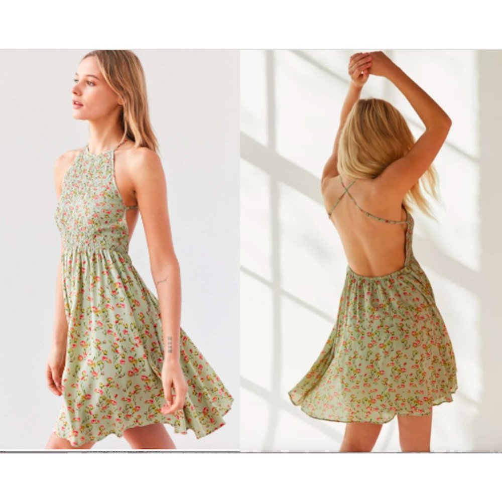 Urban Outfitters Kimchi Blue Verlina Smocked Bodice Mini Dress